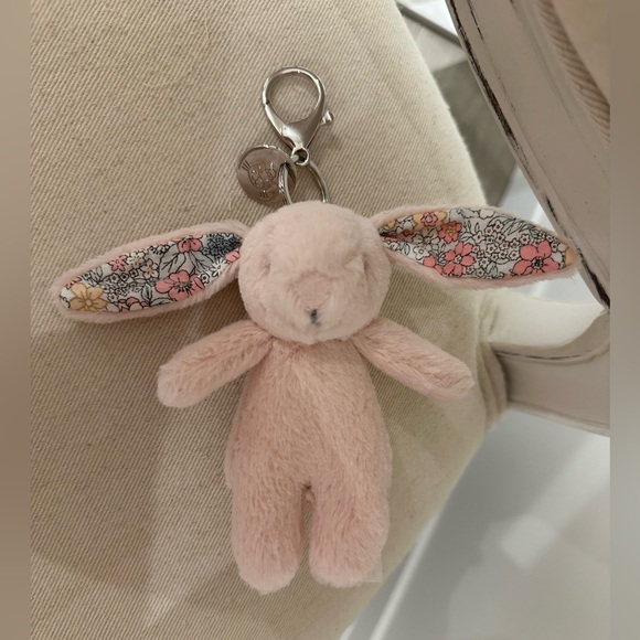 Retired Jellycat Blossom Blush Bunny Bag Charm NWOT Keychain Soft Plush Rare - Picture 3 of 8
